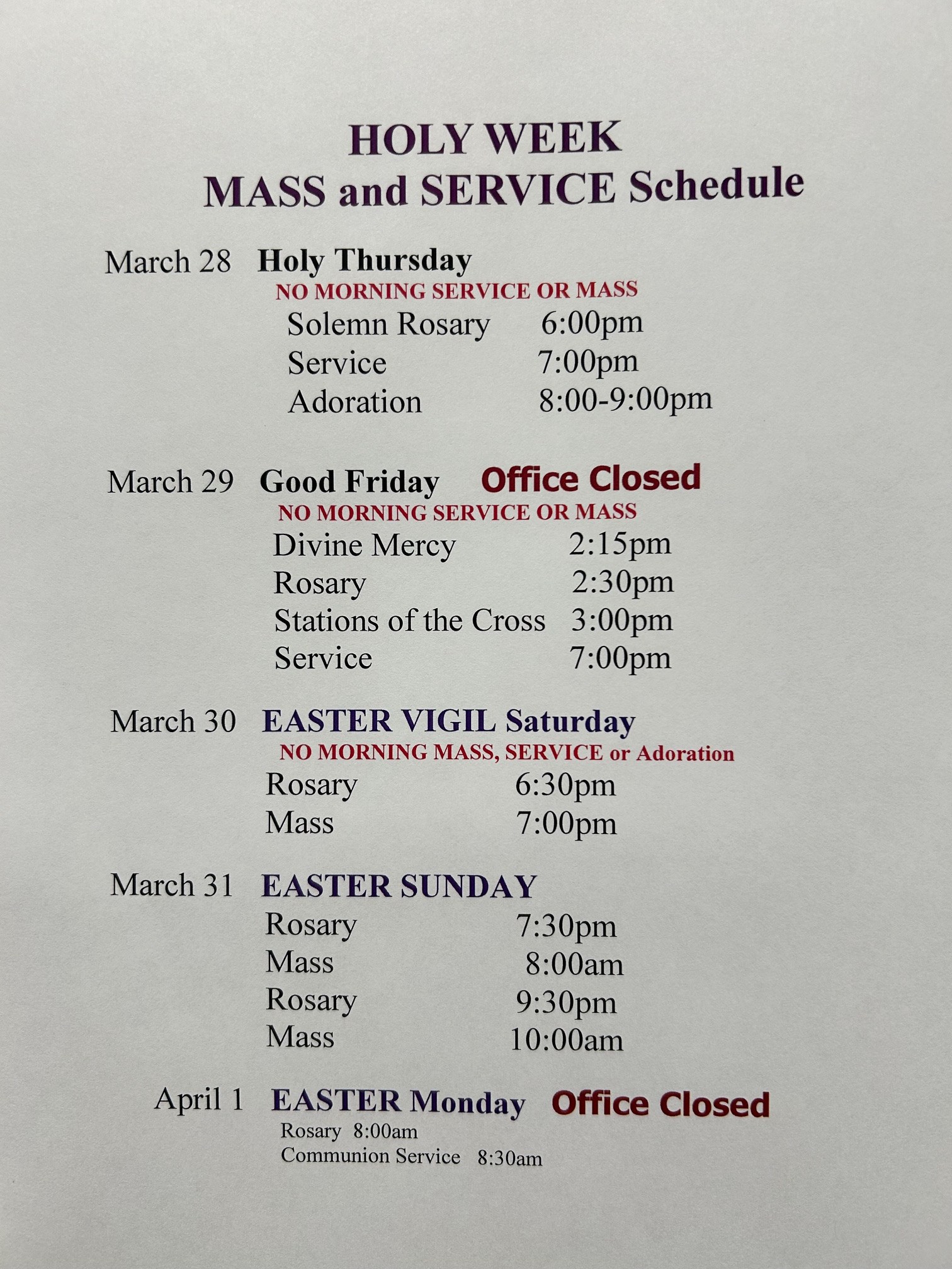 Weekly Bulletins StMichaels