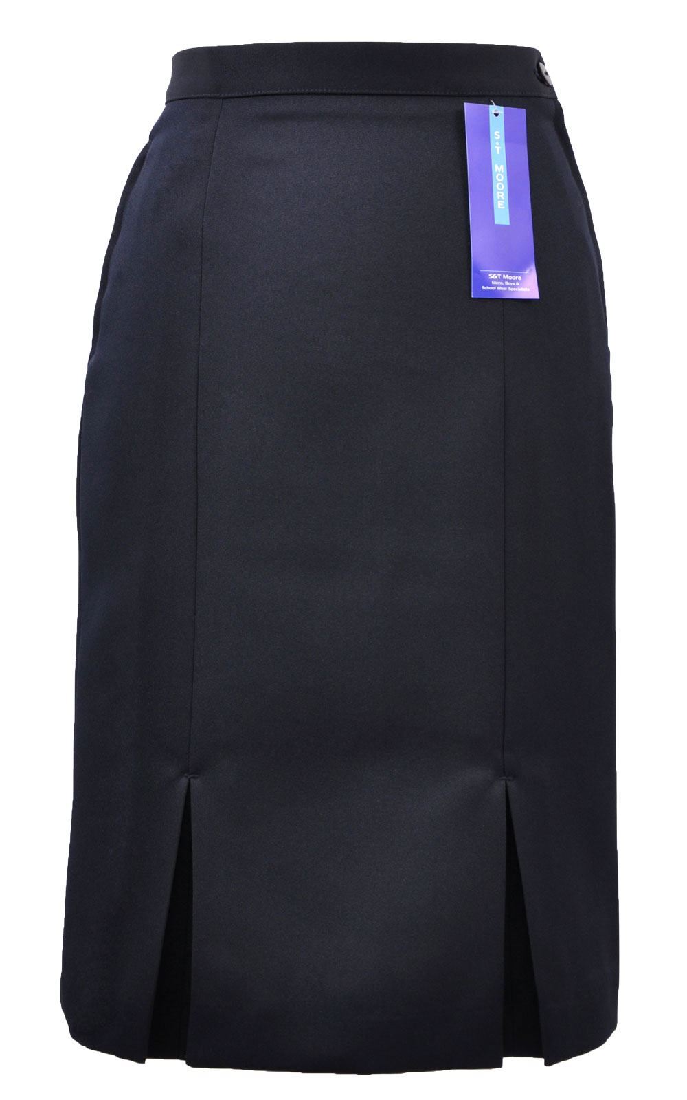 S&T Moore. Navy Kick Pleat Skirt S&T