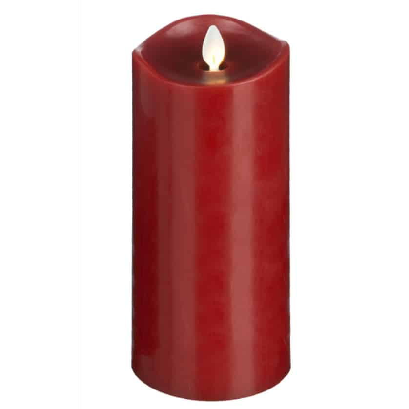 LuxuryLite Red Wax LED Pillar Candle Christmas Store