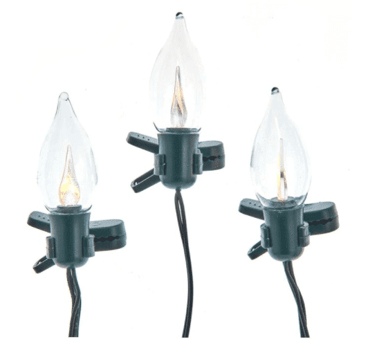 Flicker Flame LED Light Set With Clips Christmas Store