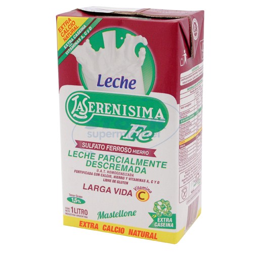 LECHE LA SERENISIMA DESCR C/HIERRO 1LT . Supermercados Stock
