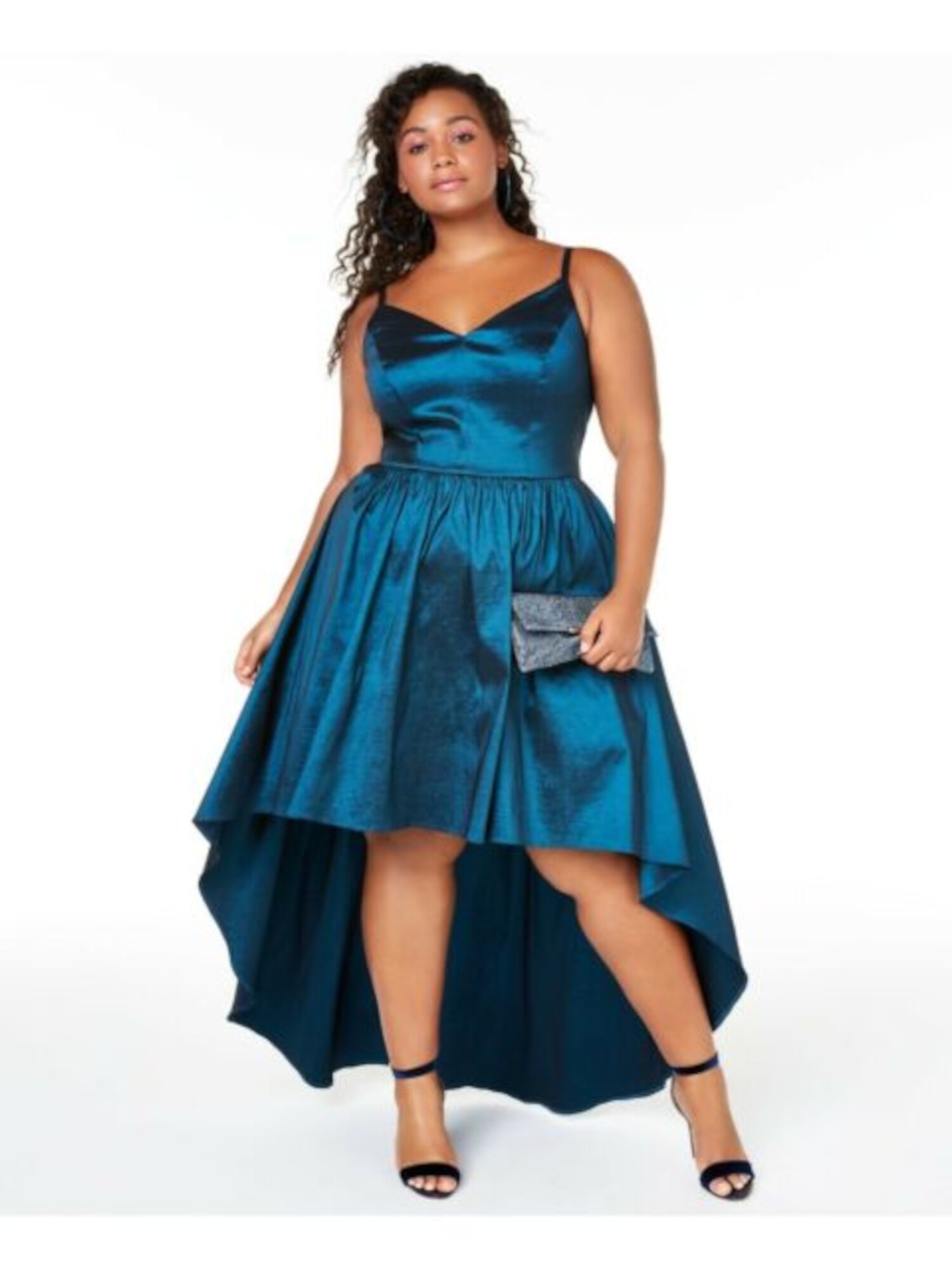 B DARLIN Womens Teal Maxi HiLo Formal Dress Juniors Size 24W Plus eBay