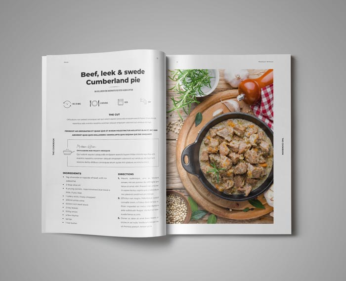 Cookbook Template StockInDesign