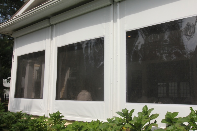 Wide Span Vinyl Retractable Shades WindFree Outdoor Living