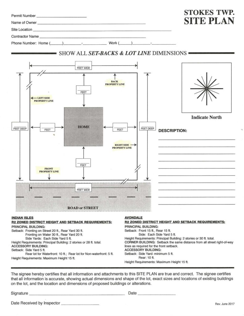 Zoning Application Plot/Site Plan Form Stokes Township, Logan County