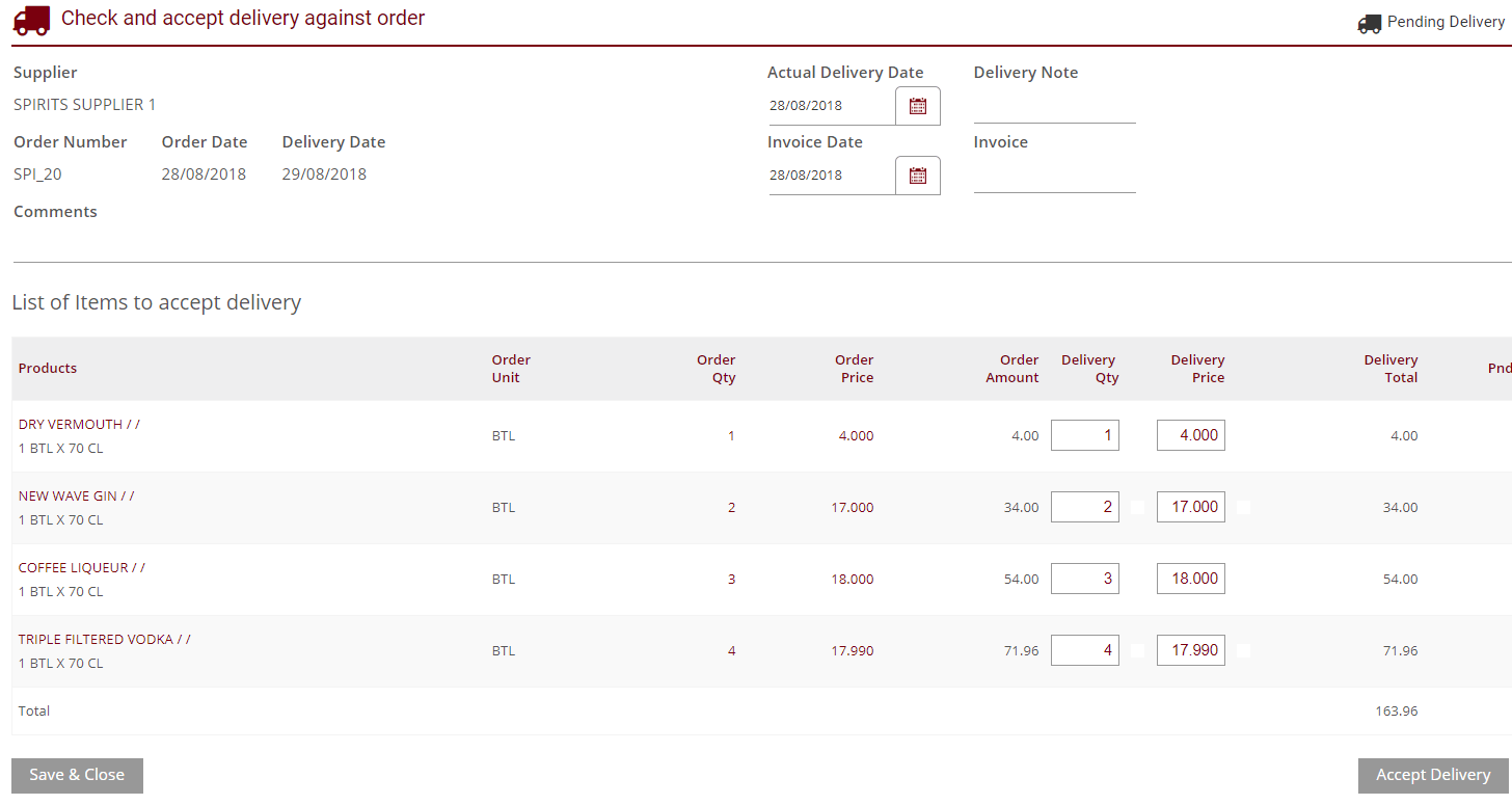 Accepting Deliveries StockTake Online