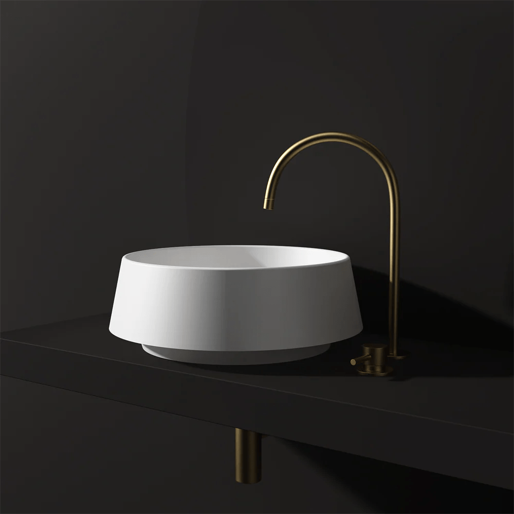 Round angled benchtop basin STB802 Various colours Stonebaths