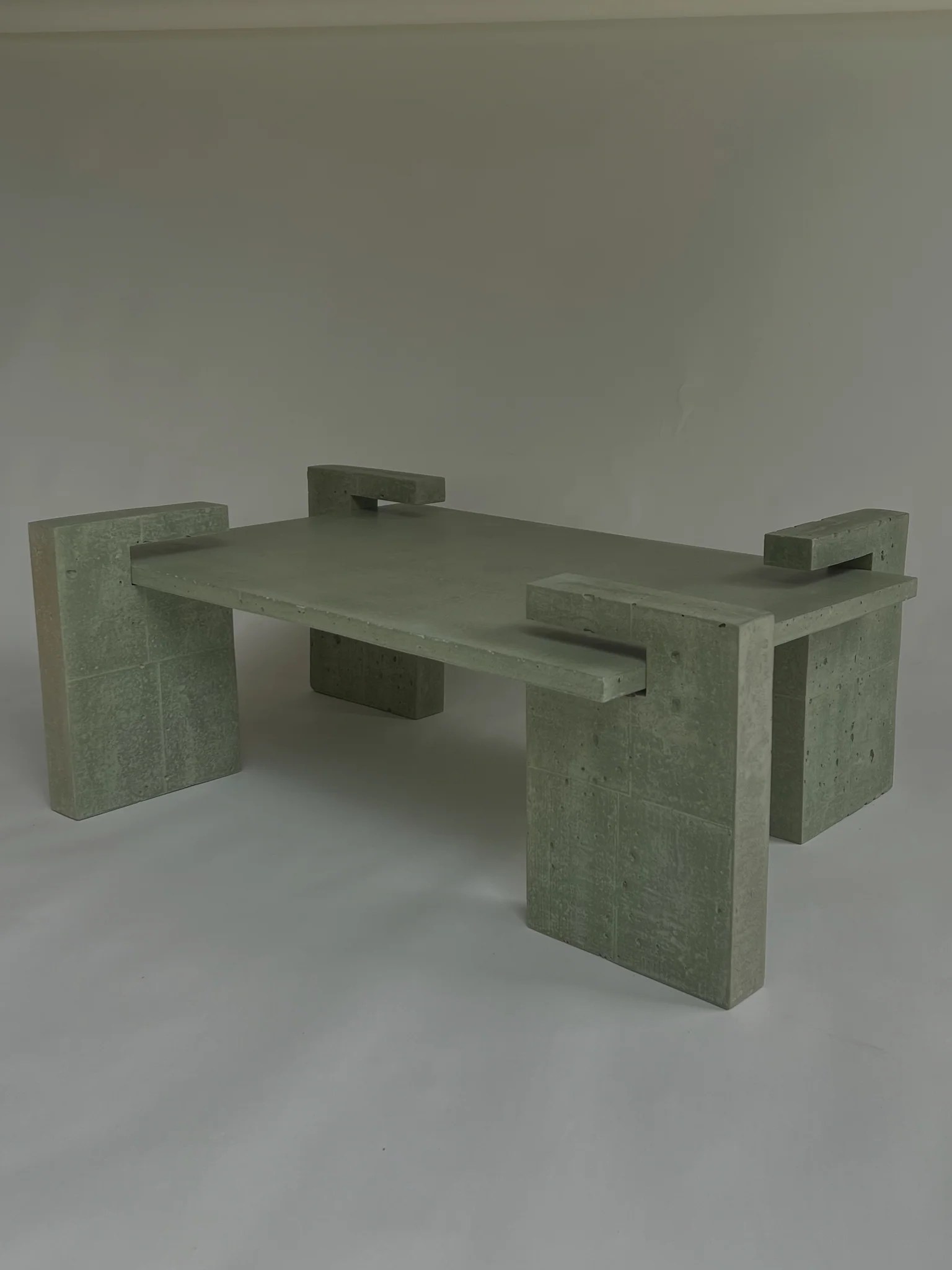 Leo Coffee Table in Pistachio Stone By Hand