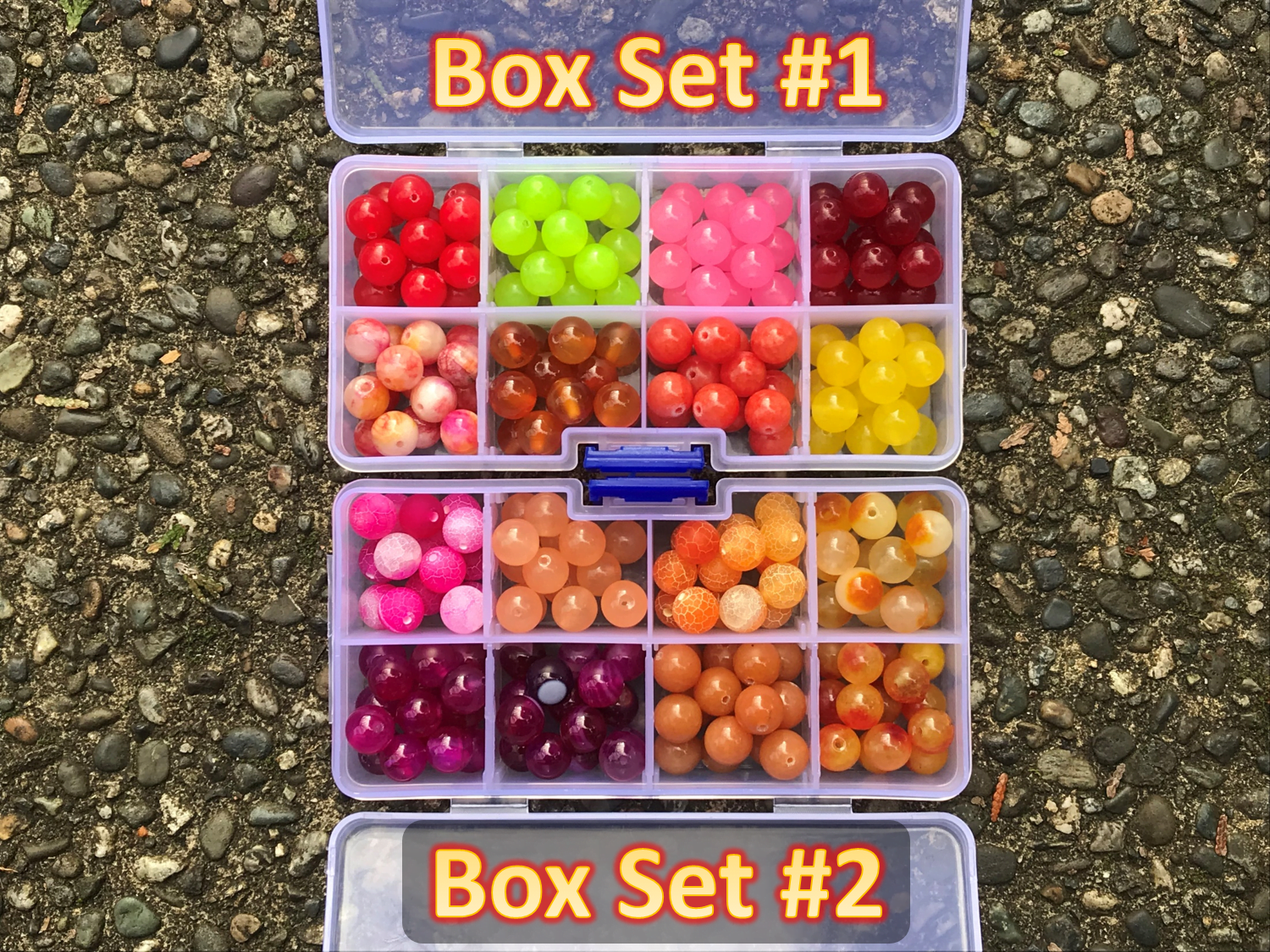 8 Color 120 Count 10mm Fishing Bead Combo Box Sets Stone Cold