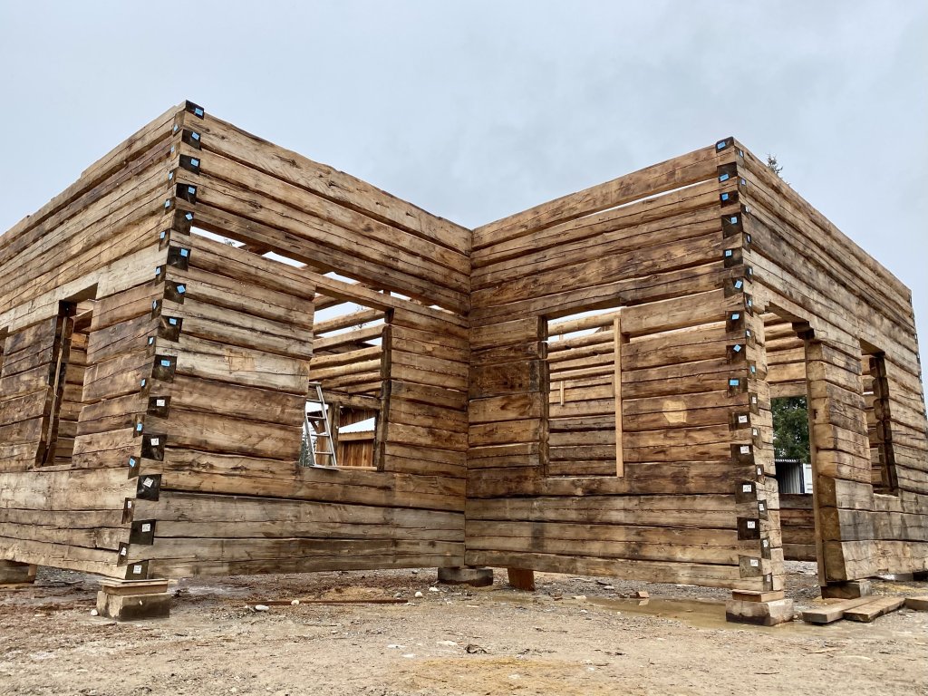 For Sale Heritage Dovetail Log Shell Hand Hewn L Shaped