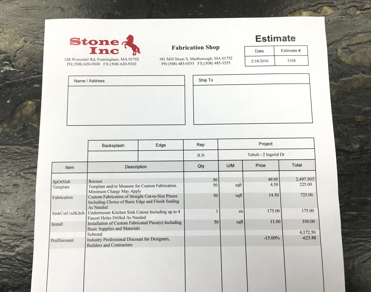 Fabrication Stone Inc.