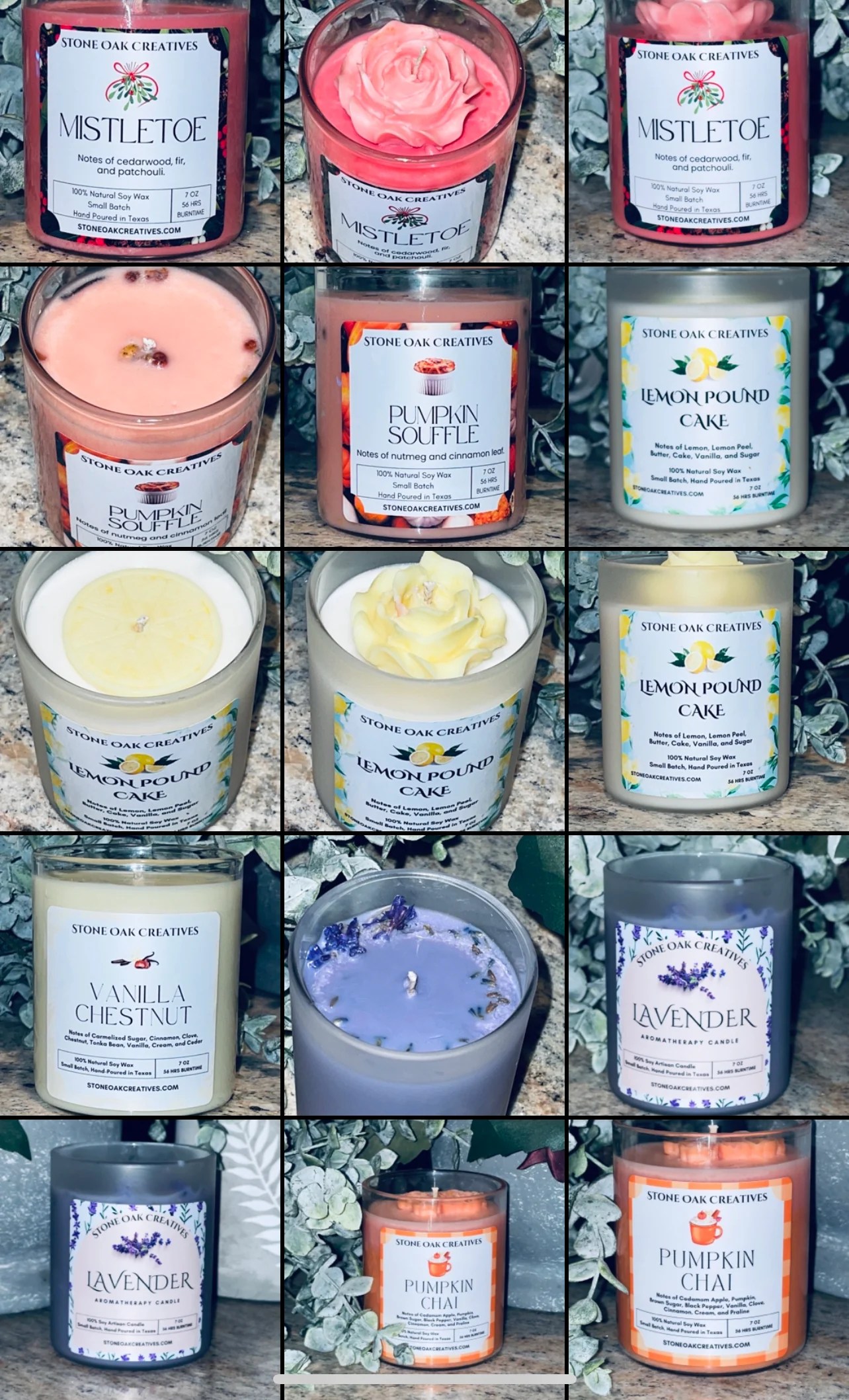 Artisan Candles Stone Oak Creatives