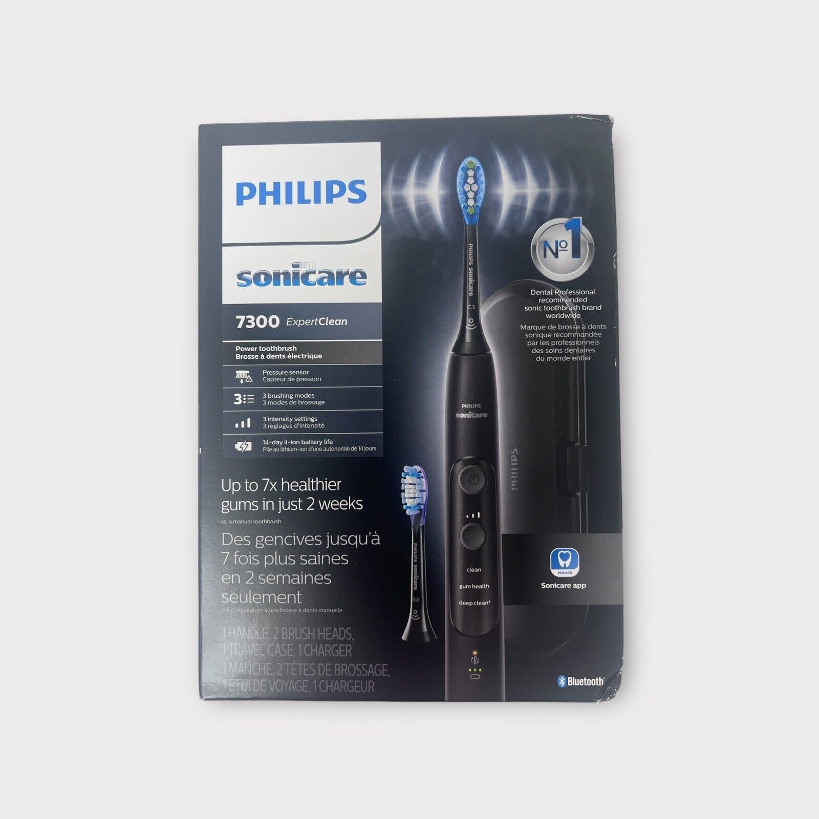 Philips Sonicare ExpertClean 7300 Electric Toothbrush – Black | Stone