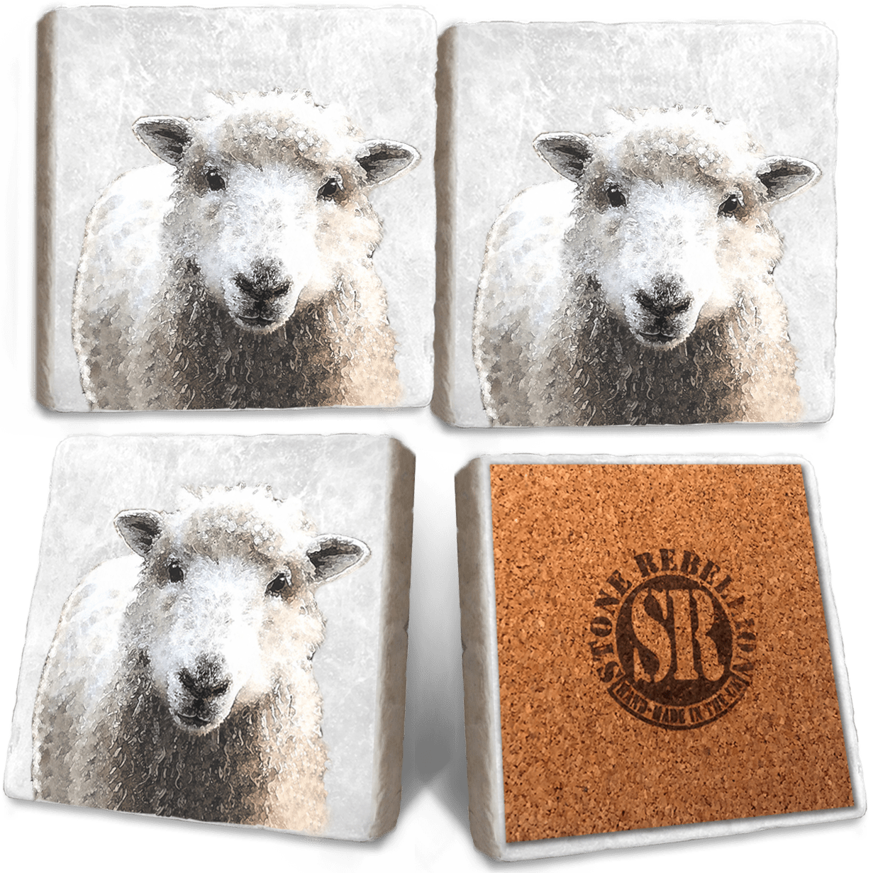 Sheep Marble Coaster Set