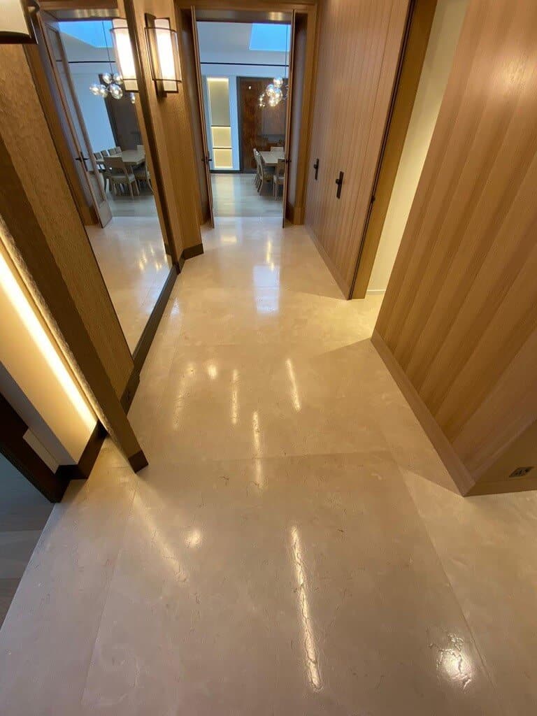 Leather finish marble floor Stone Rescue