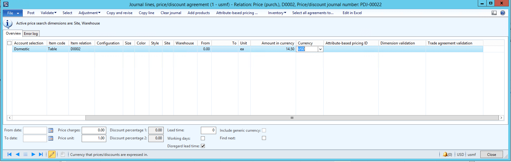 Trade Agreement in AX 2012 Dynamics AX 2012 Trade Agreements and