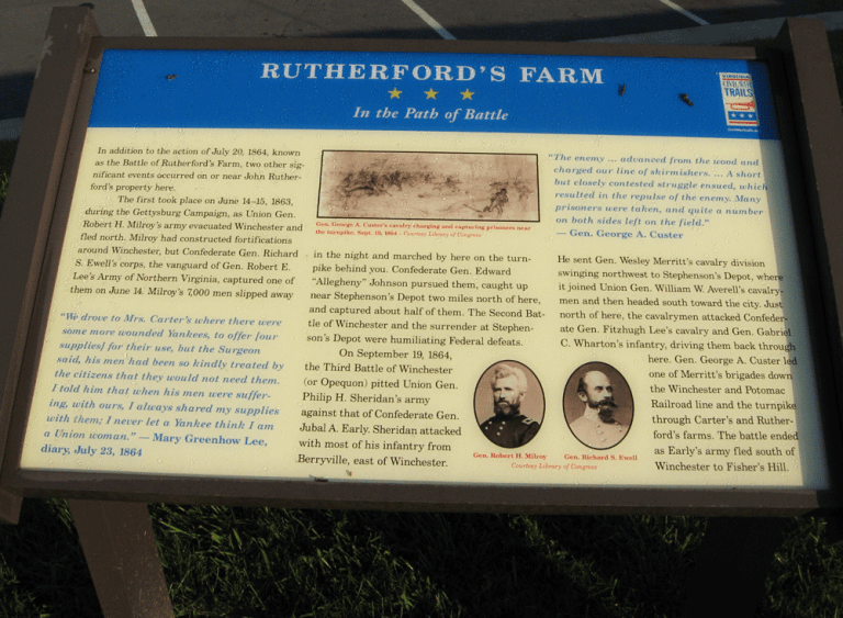 Rutherford's Farm In the Path of the Battle wayside marker