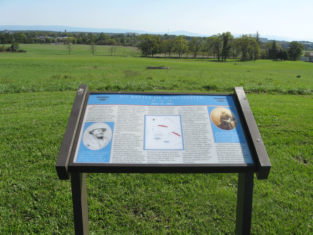 Second Battle of Winchester June 13, 1863 wayside marker