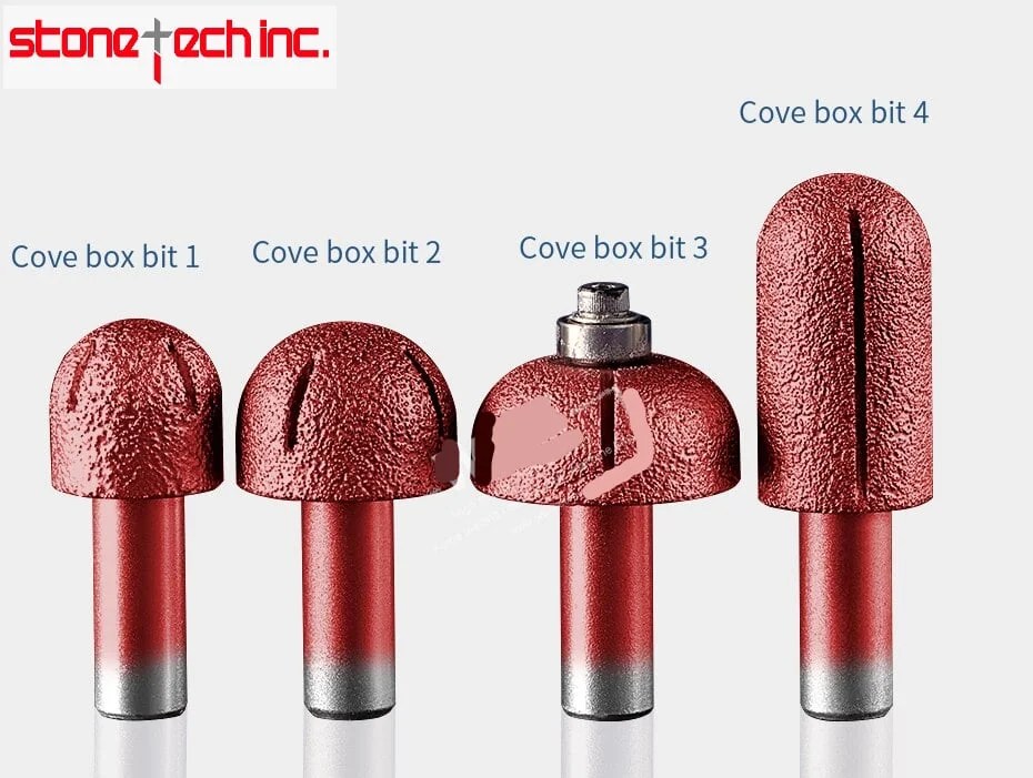 Diamond emery cove box bit round bottom router bits Stone Tech Inc