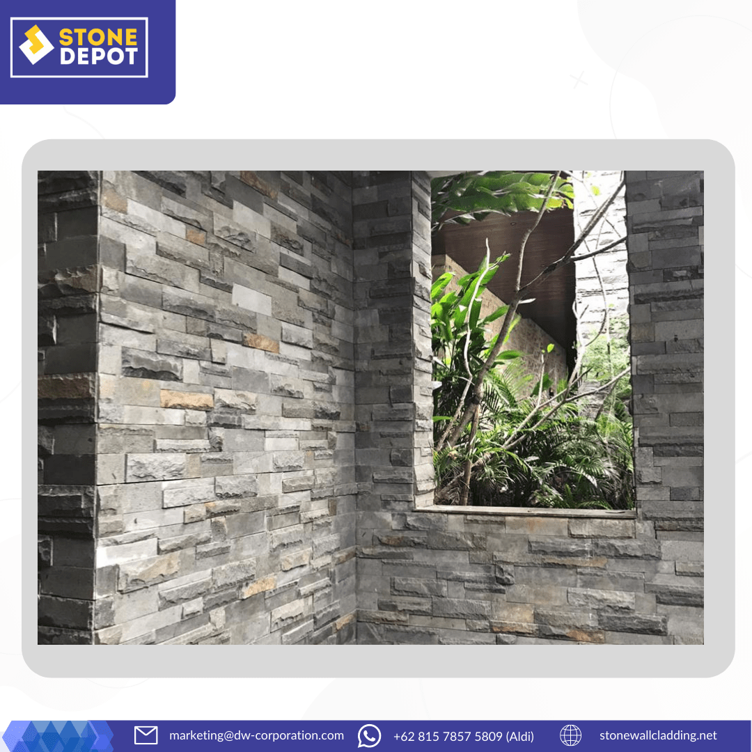 greyishbasaltwallcladding Bali Stone Wall Cladding