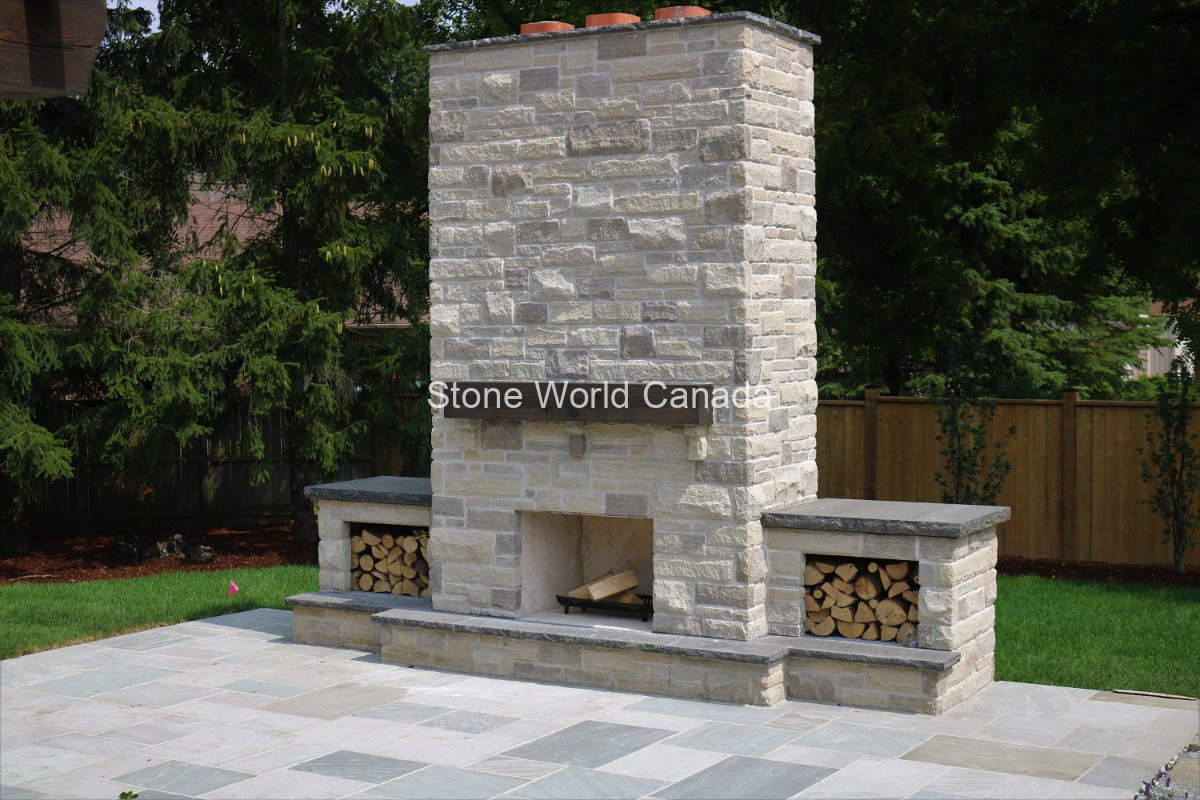 Custom Built Outdoor Fireplaces Stone World Canada
