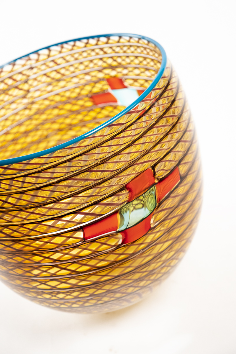 Red Star Woven Glass Basket Stonington Gallery