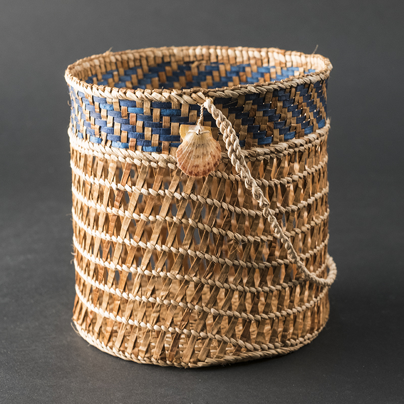 Clam Basket with Blue Plaiting Stonington Gallery