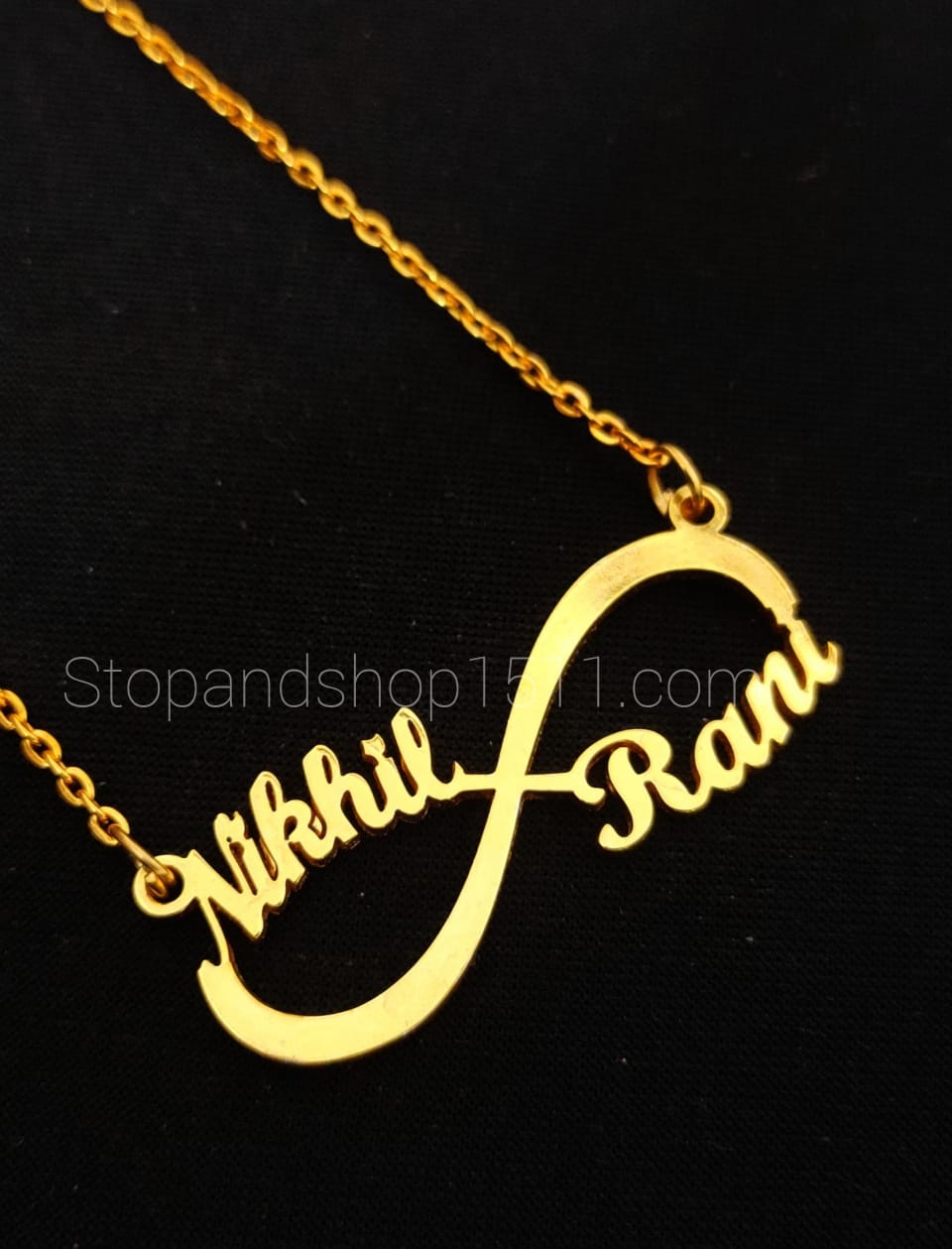 18K Gold Plated Infinity Couple Name Necklace