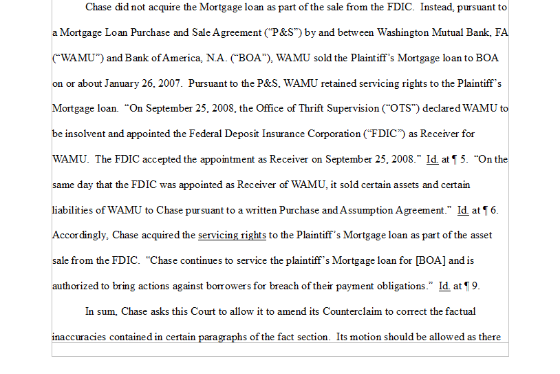 Chavez v. Chase Bank, N.A. Chase did not