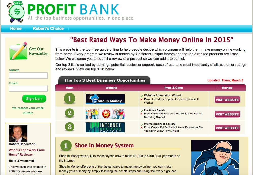 Profit Bank is Bankrupt Mack Michael's Product Reviewed