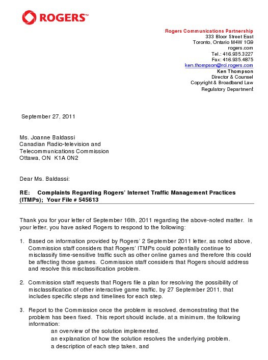 Rogers Responds to CRTC With NonDenial Denial There Was A