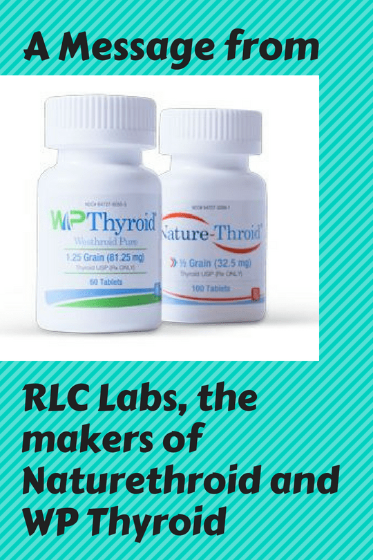 The Makers of Naturethroid & WP Thyroid have contacted Janie Bowthorpe