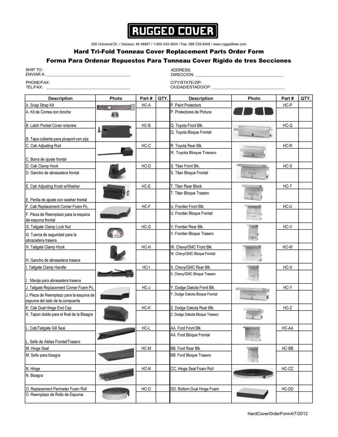 Rugged Liner HCD6509 Premium Hard Folding Cover