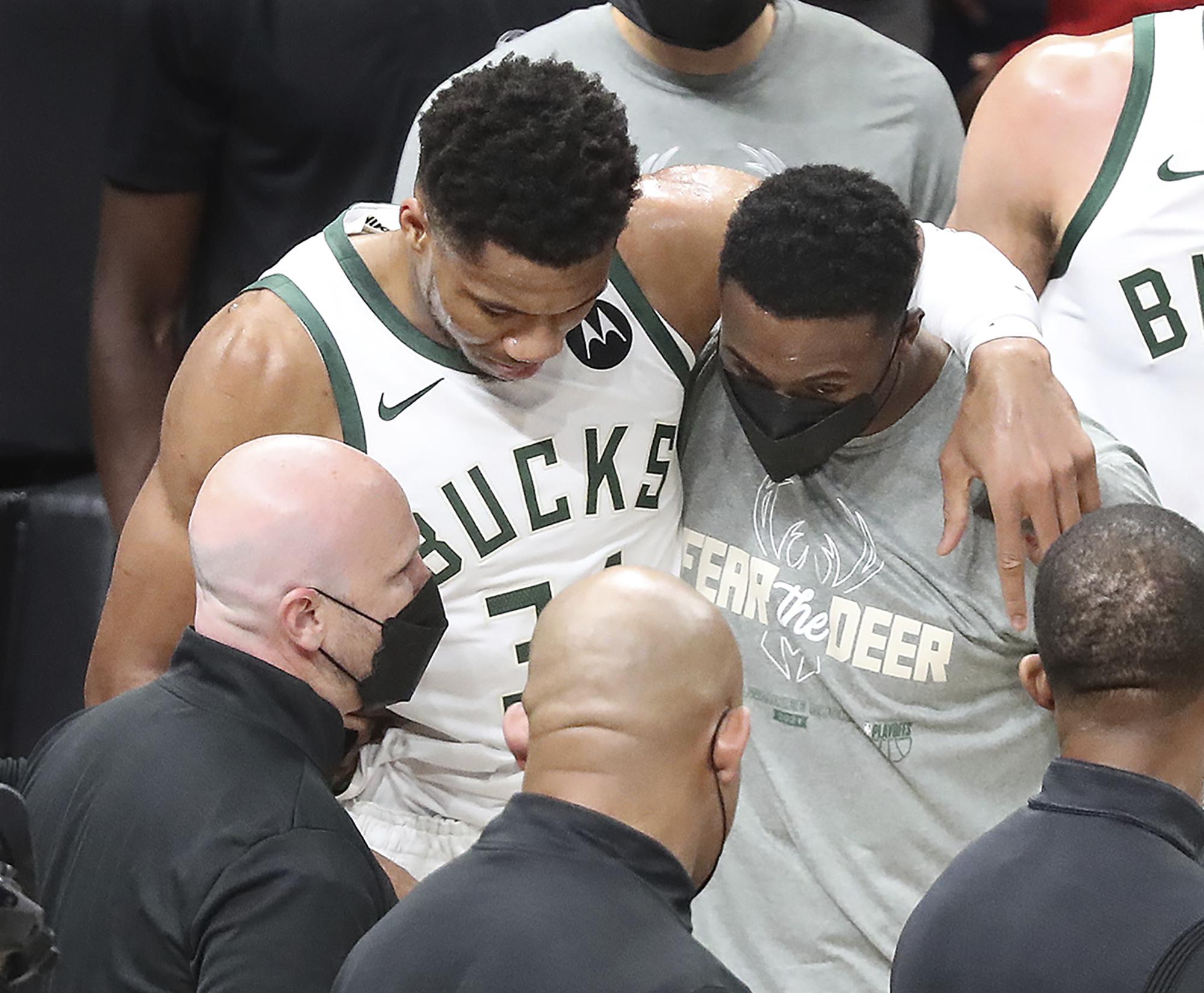Bucks' Antetokounmpo (knee) out for Game 5 of Eastern finals AP News