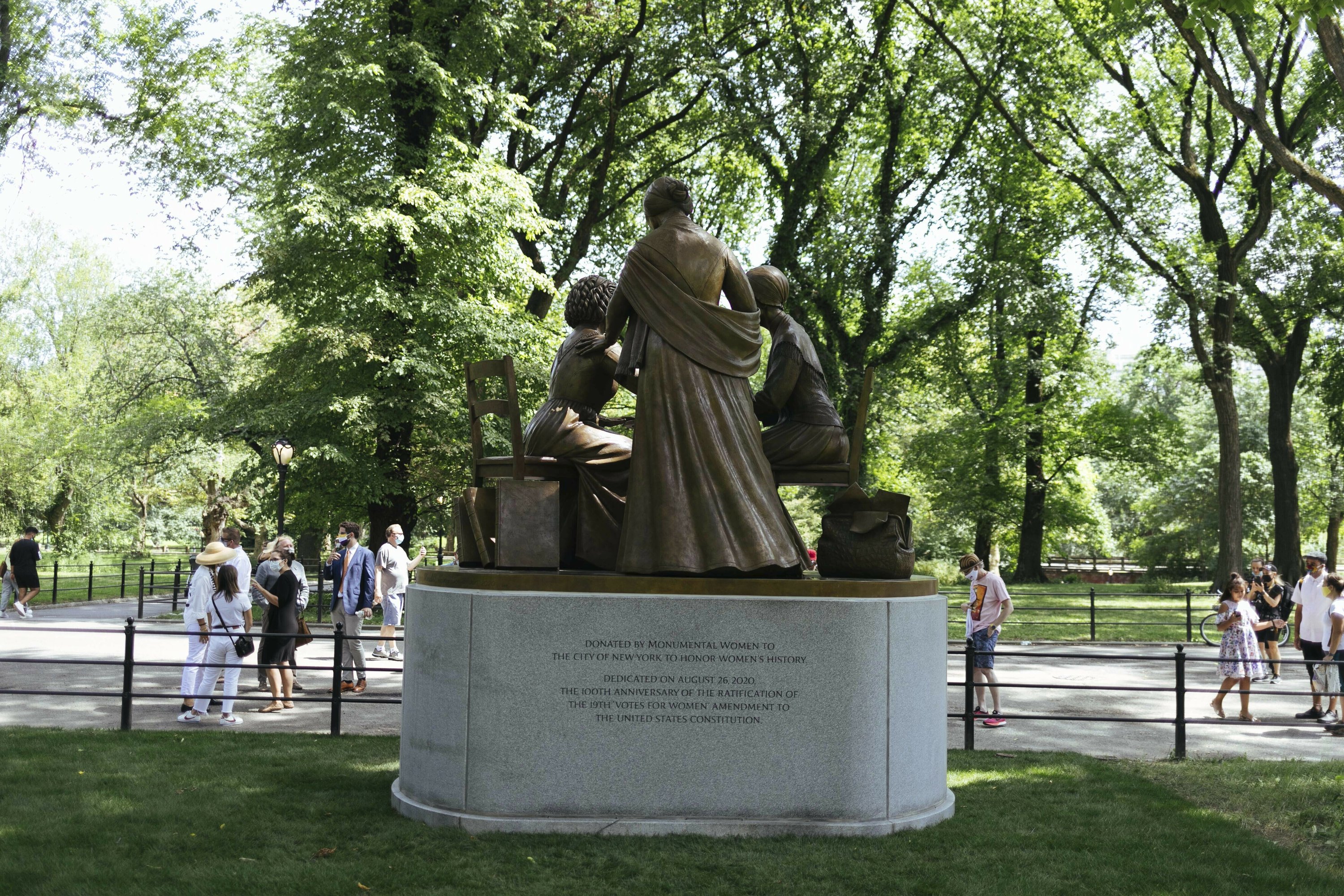 Central Park monument honors women's rights pioneers AP News