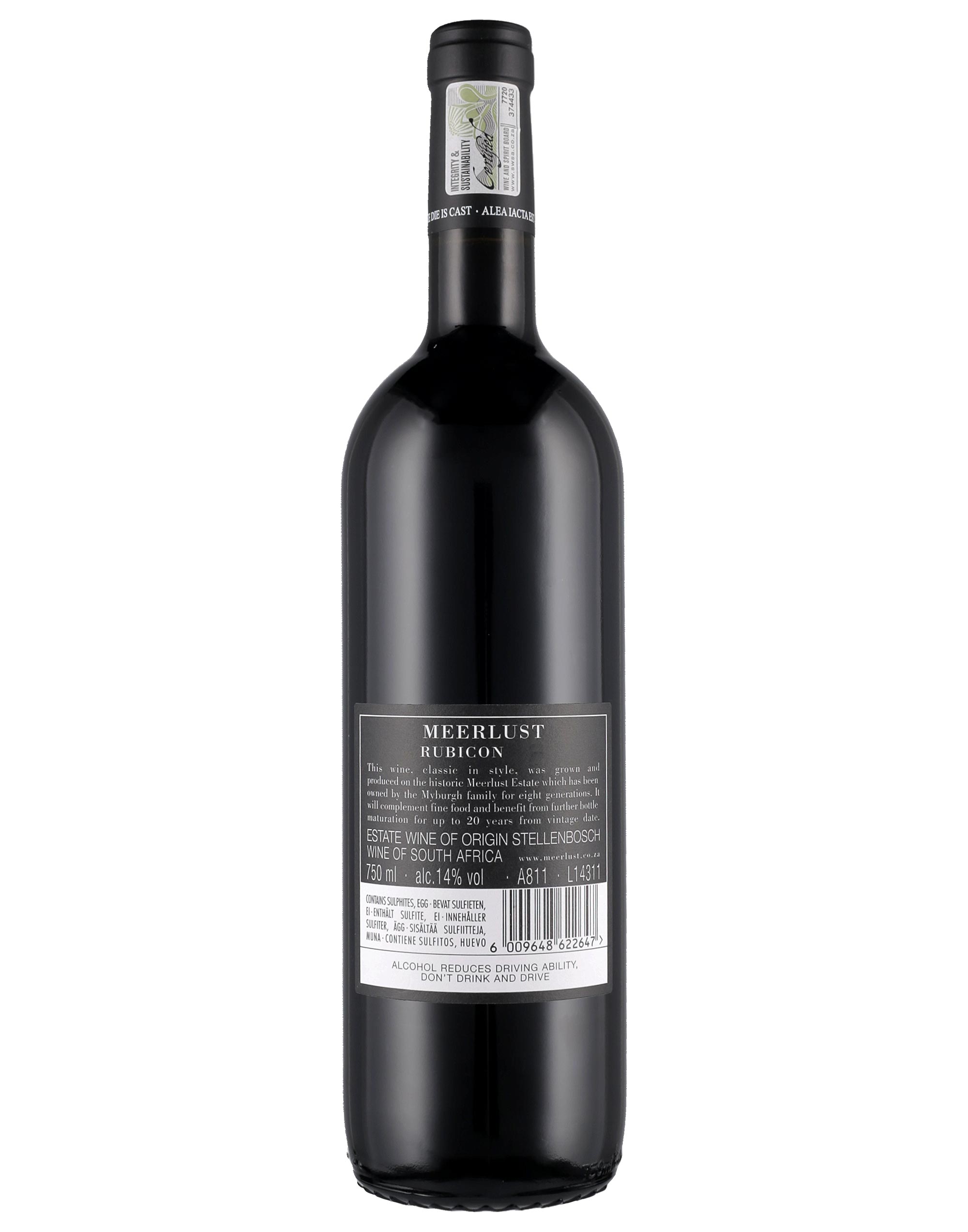 Stellenbosch WO Rubicon Meerlust 2017 0,75 ℓ, vino rosso