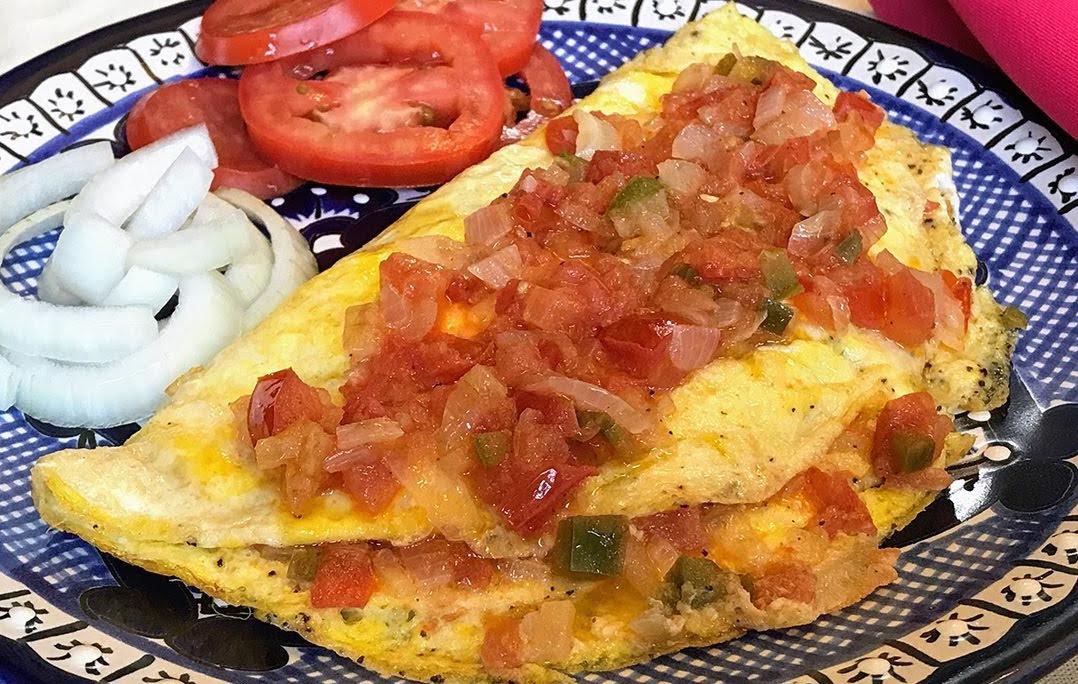 Omelette con salsa mexicana de 175.32 Kcal Receta fácil en la app Avena