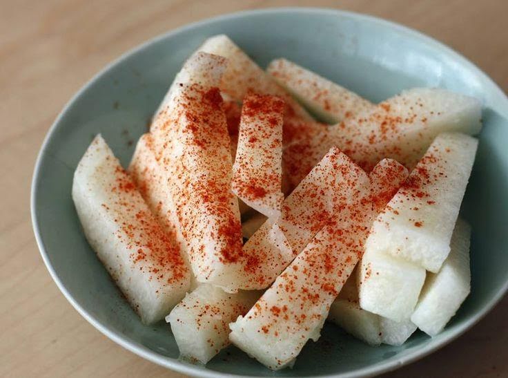 Jícama con tajín y limón de 23 Kcal Receta fácil en la app Avena
