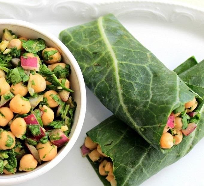 Wrap de ensalada de garbanzo de 255 Kcal Receta fácil en la app Avena