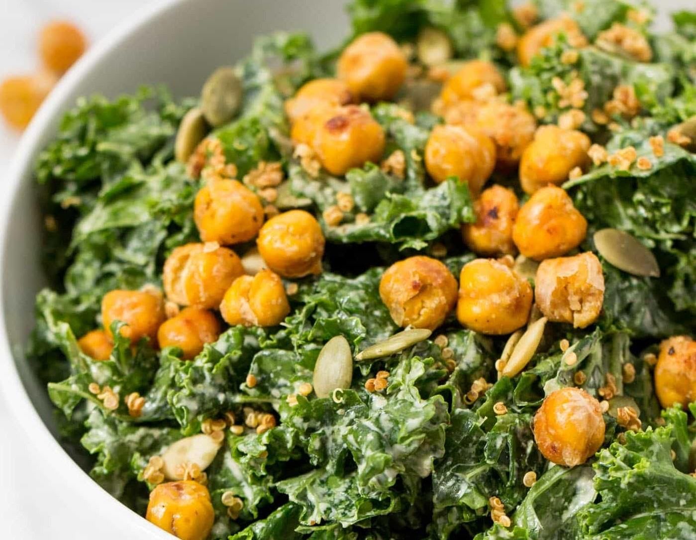 Ensalada de garbanzo y pepita de 229 Kcal Receta fácil en la app Avena