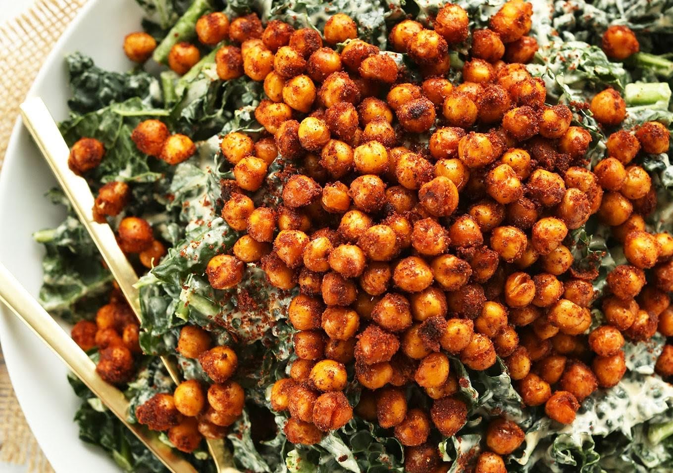 Ensalada de garbanzos crujientes y especiados de 207.2 Kcal Receta