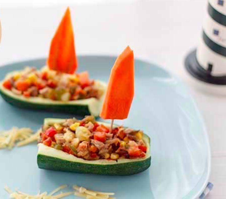 Zucchini with tuna and salad de 21 Kcal Receta fácil en la app Avena