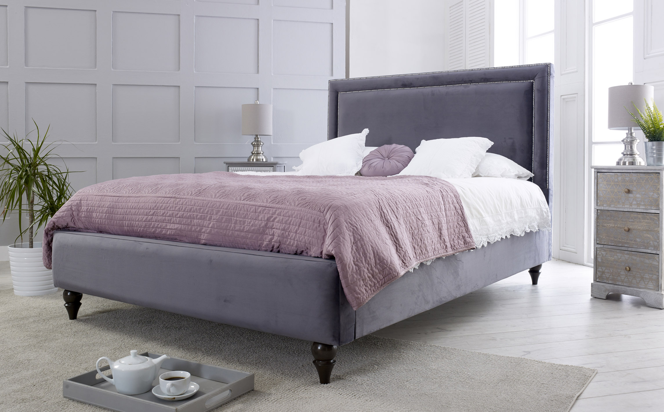 Stefano Fabric Upholstered Bed Frame Bedworld ireland