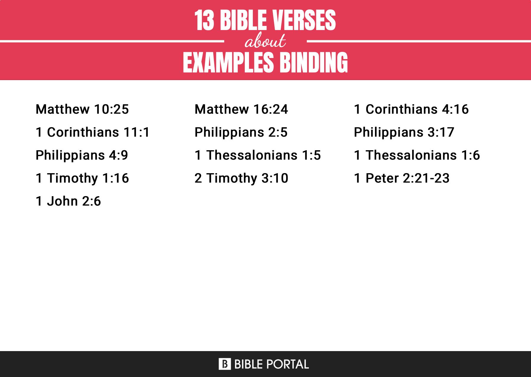 13 Bible Verses about Examples Binding