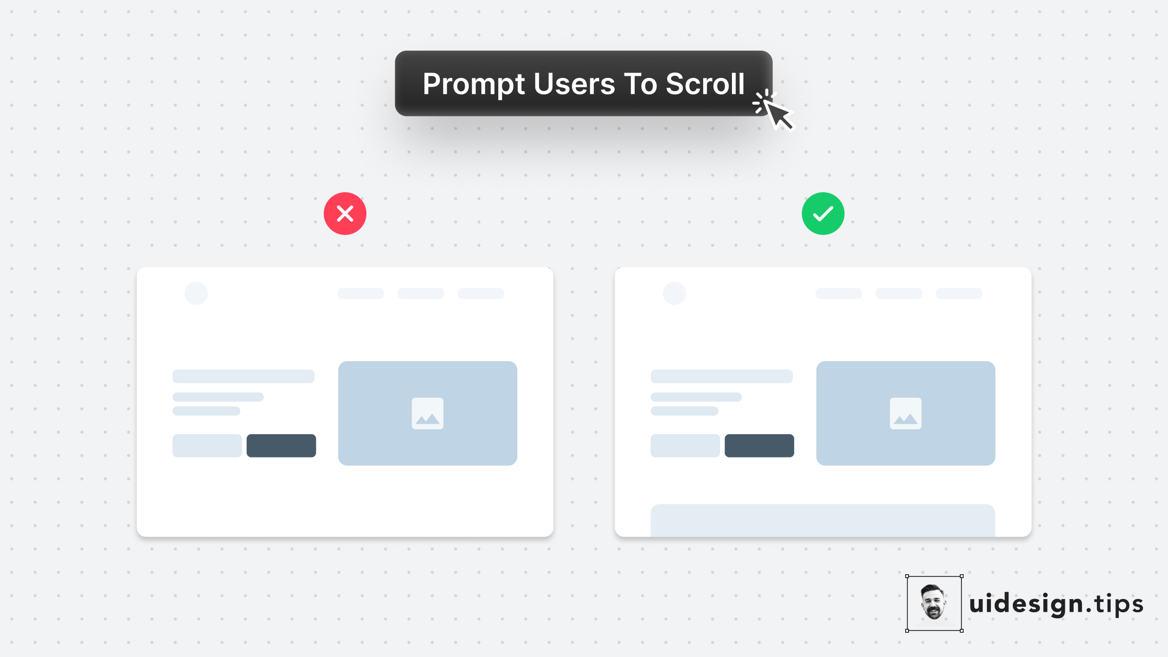 Prompt User to Scroll UI Design Tip