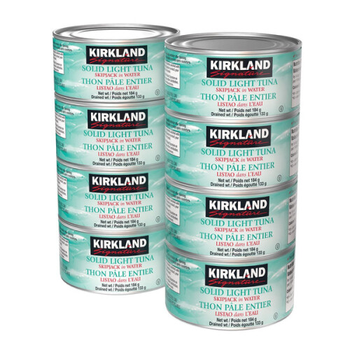 Kirkland Signature Solid Light Tuna In Water, 8 x 184 g Costco