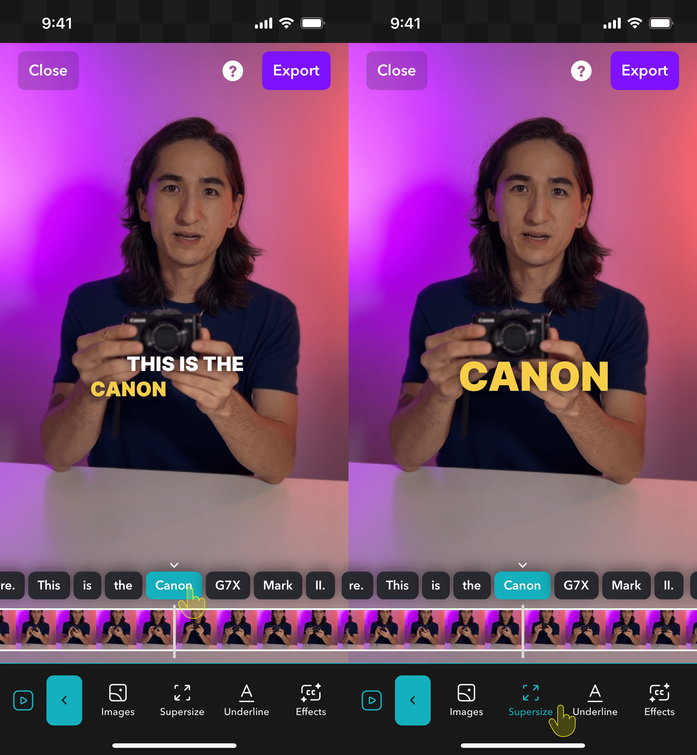 Word Effects Captions