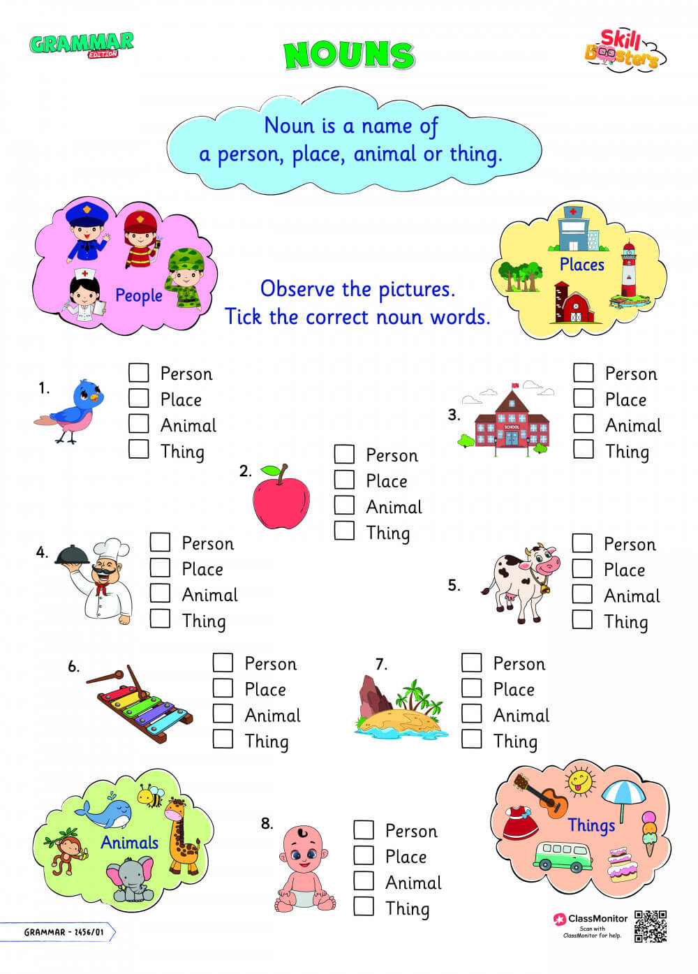 Nouns Activity Nouns Worksheet Tick The Noun ClassMonitor