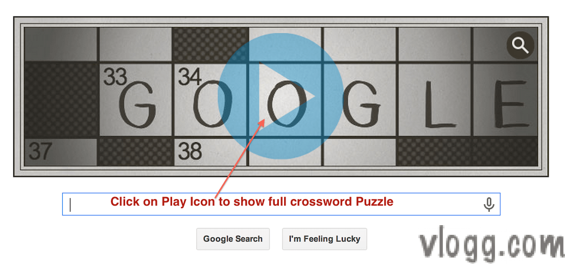Crossword Puzzle Game Google Doodle Today honoring 100th Year