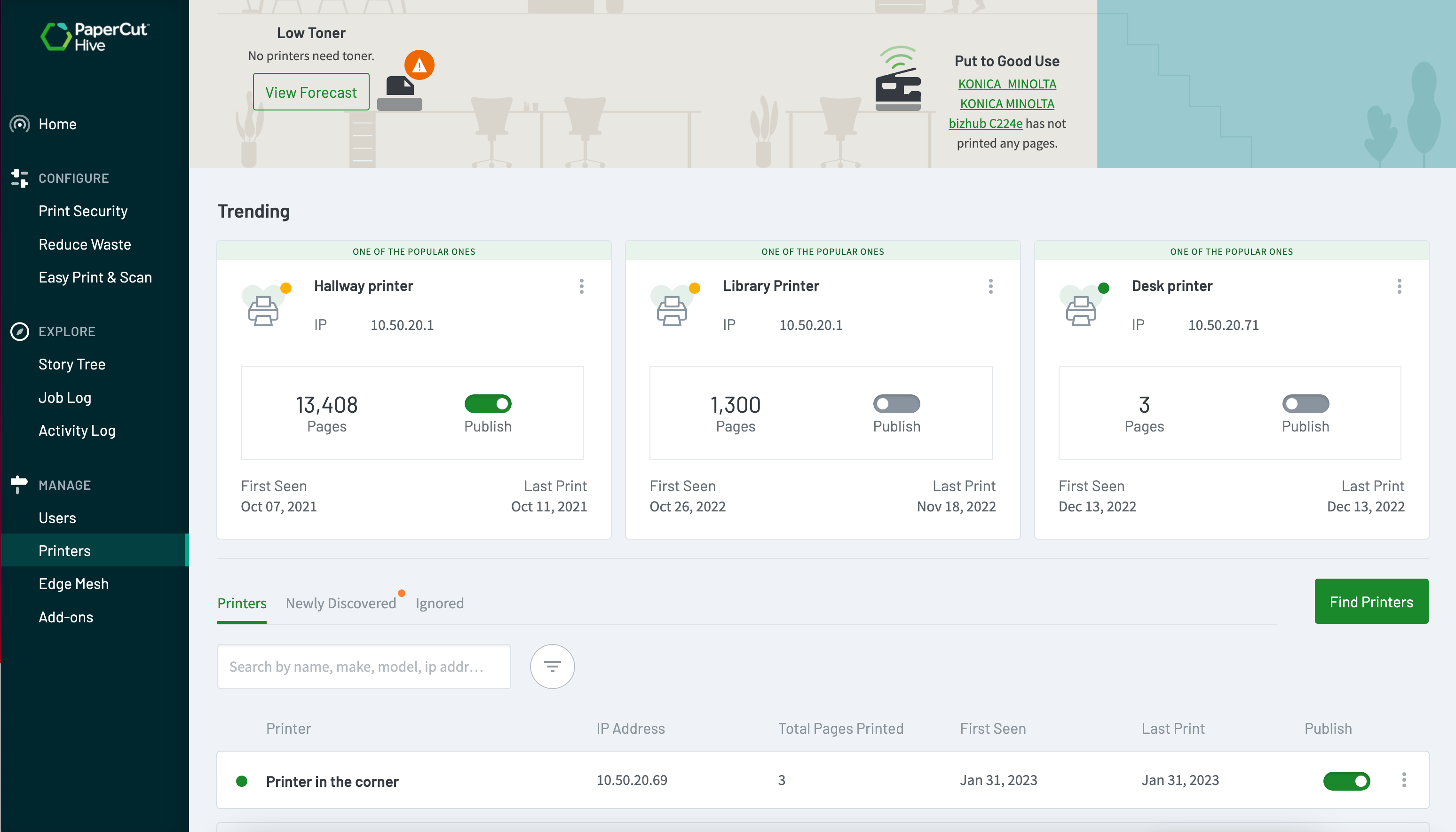 Managing printers with Pocket and Hive PaperCut